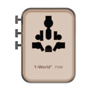 MOMAX 1-WORLD2 GAN 70W 5-PORT USB-C AC TRAVEL ADAPTOR - ALAMAT
