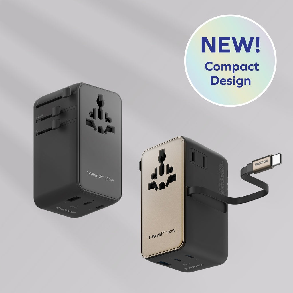 MOMAX 1-WORLD2+ 100W 4 PORT DUAL AC TRAVEL ADAPTOR WITH BUILT-IN CABLE MOMAX 1-WORLD2+ 100W 4 PORT DUAL AC TRAVEL ADAPTOR WITH BUILT-IN CABLE