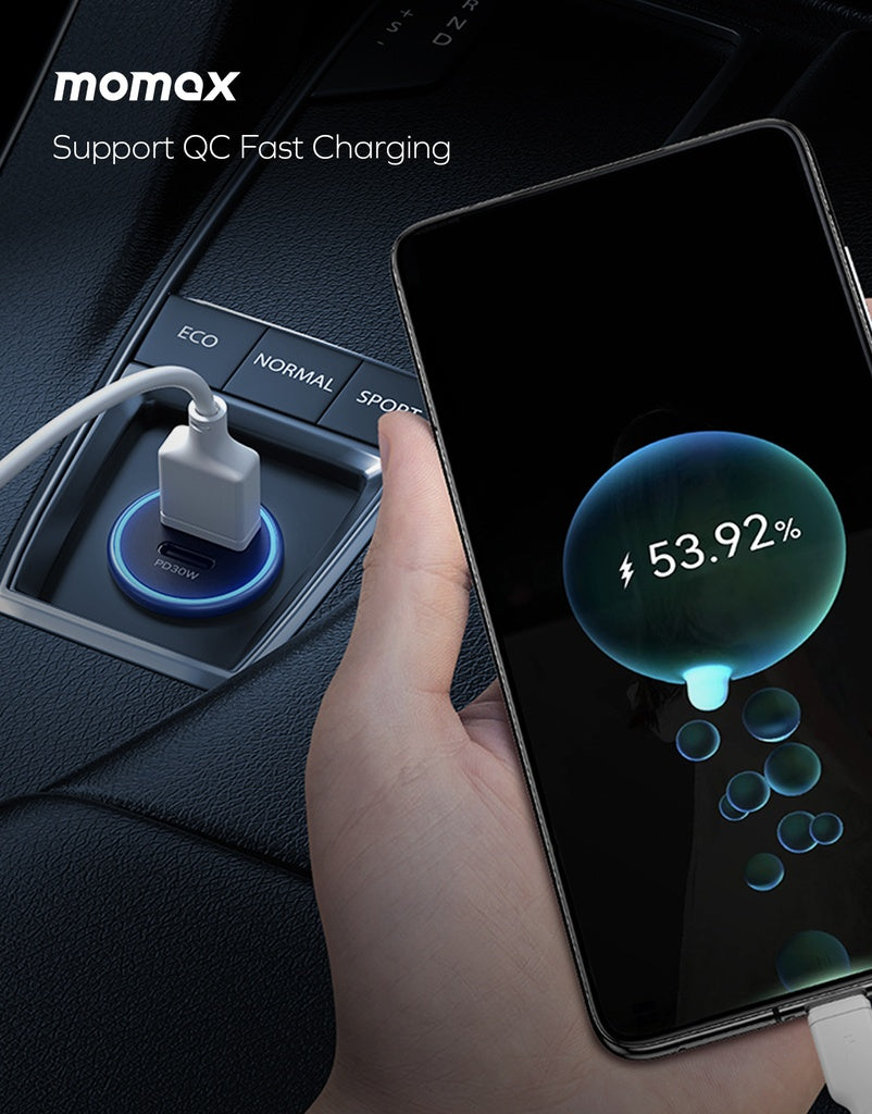 Momax Move 30w Dual Port Car Charger Momax Move 30w Dual Port Car Charger