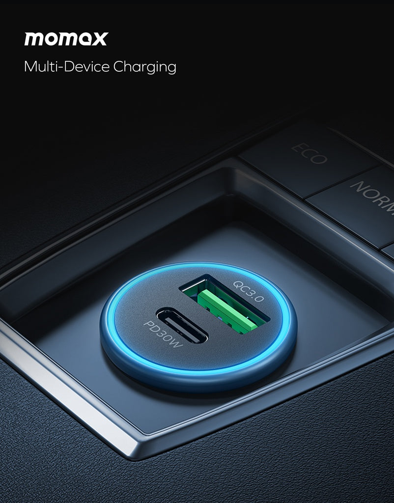 Momax Move 30w Dual Port Car Charger Momax Move 30w Dual Port Car Charger