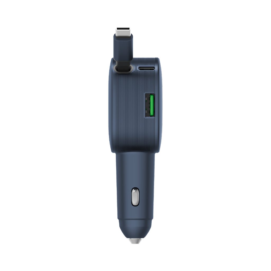 MOMAX 1-MOVE+ 60W 2-PORT CAR CHARGER WITH BUILT-IN RETRACTABLE CABLE MOMAX 1-MOVE+ 60W 2-PORT CAR CHARGER WITH BUILT-IN RETRACTABLE CABLE