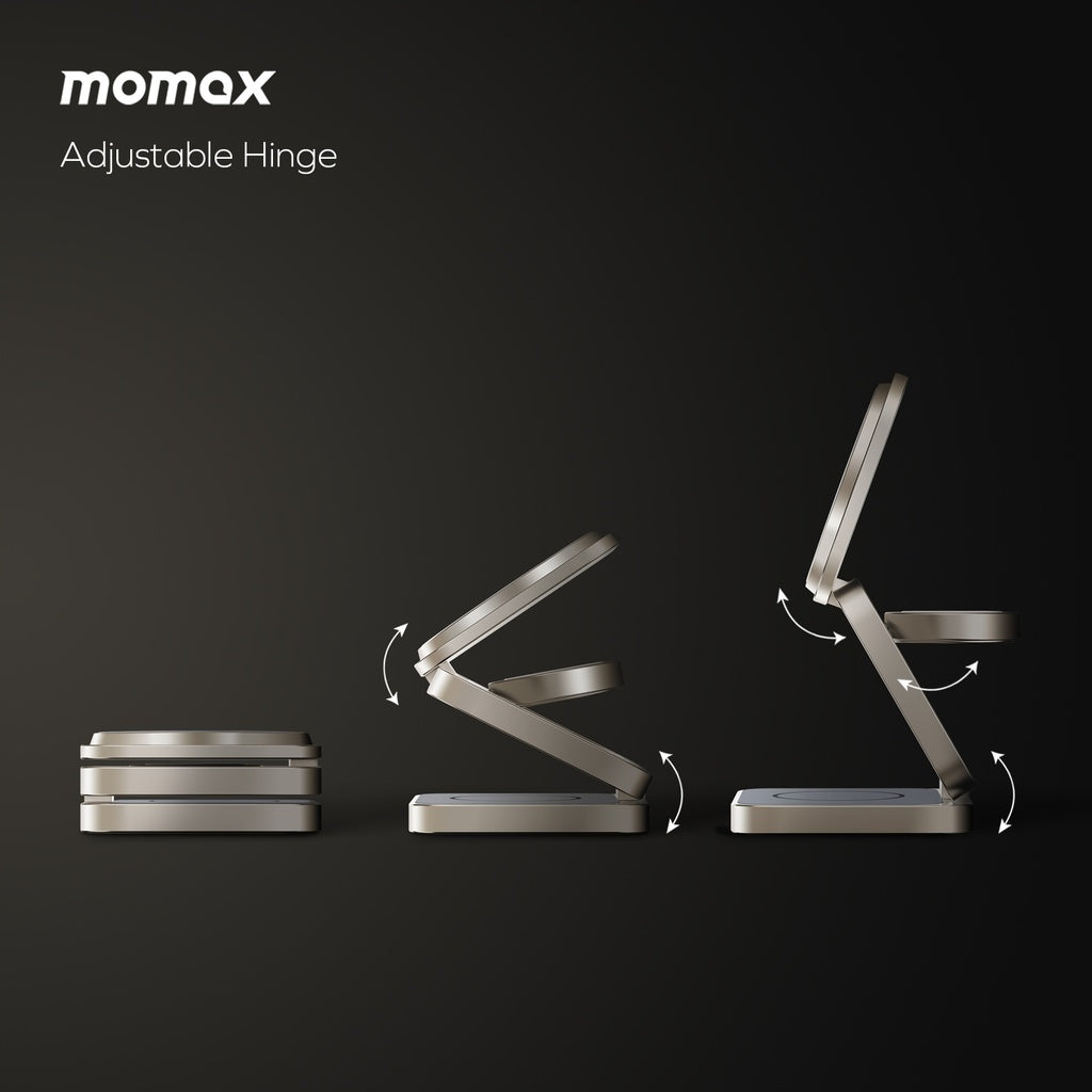 MOMAX Q2 MAG GO Qi 2 15W 3IN1 MAGNETIC WIRELESS CHARGING STAND MOMAX Q2 MAG GO Qi 2 15W 3IN1 MAGNETIC WIRELESS CHARGING STAND