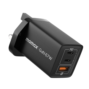 MOMAX ONEPLUG 67W 3 PORT GAN WALL CHARGER - ALAMAT