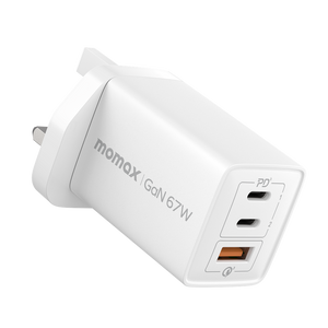 MOMAX ONEPLUG 67W 3 PORT GAN WALL CHARGER - ALAMAT