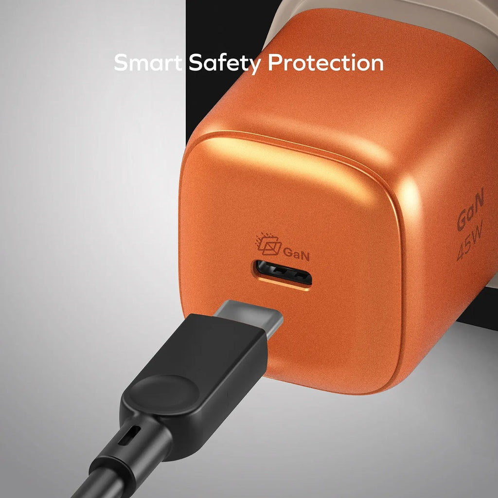 Momax 1-charge 45W 1-Port GaN Charger - 1 USB C Port - Orange Momax 1-charge 45W 1-Port GaN Charger - 1 USB C Port - Orange
