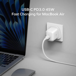 Momax 1-charge 45W 1-Port GaN Charger - 1 USB  C Port - White - ALAMAT