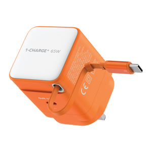 MOMAX 1-CHARGE 65W GAN 1 PORT CHARGER WITH BUILT-IN USB-C CABLE - ALAMAT