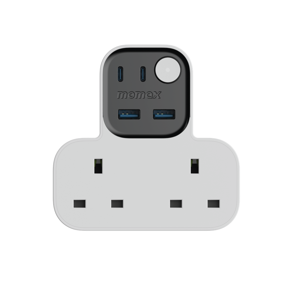 MOMAX 1-CHARGER WORK FLOW T-SHAPED EXTENTION 2 SOCKET WITH USB MOMAX 1-CHARGER WORK FLOW T-SHAPED EXTENTION 2 SOCKET WITH USB