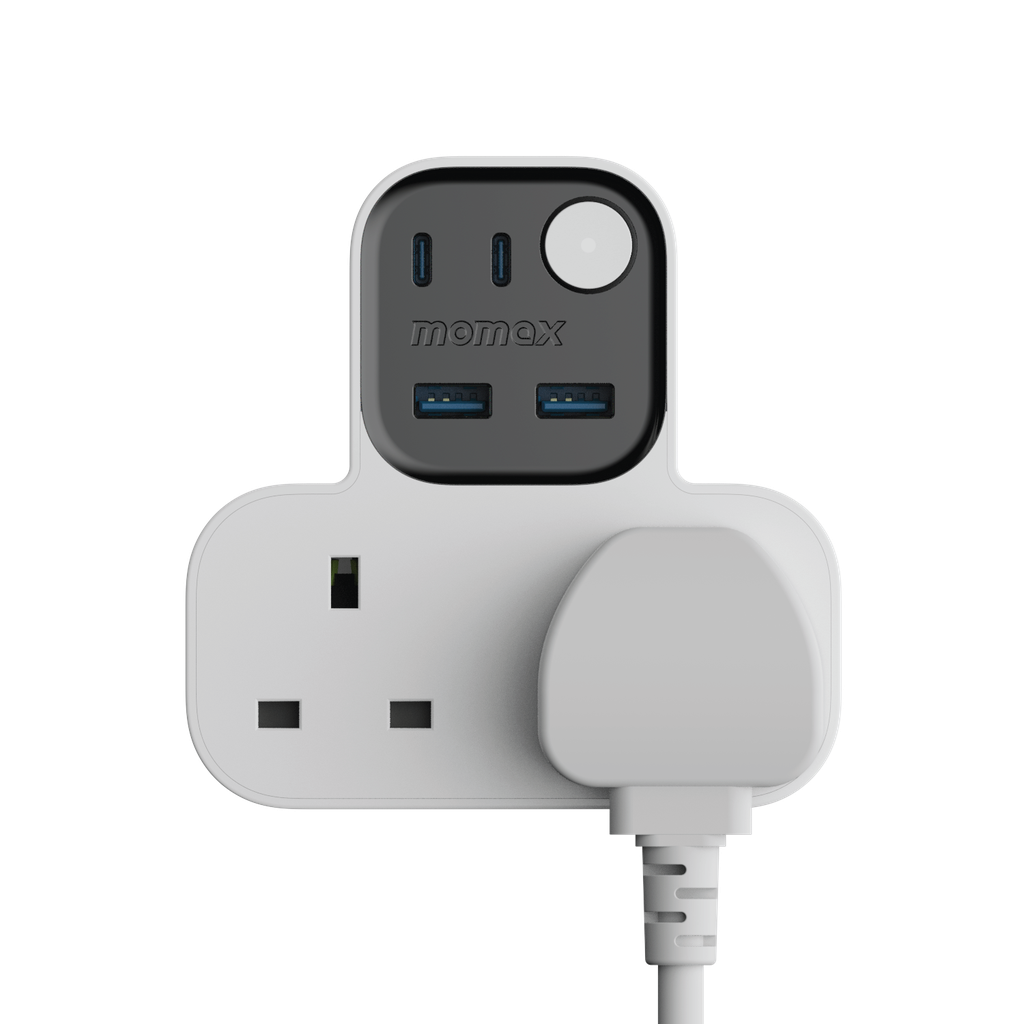 MOMAX 1-CHARGER WORK FLOW T-SHAPED EXTENTION 2 SOCKET WITH USB MOMAX 1-CHARGER WORK FLOW T-SHAPED EXTENTION 2 SOCKET WITH USB