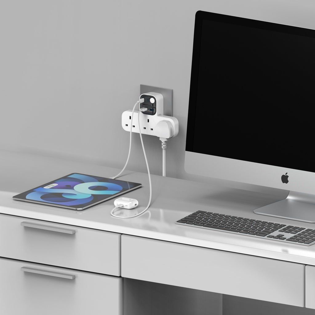 MOMAX 1-CHARGER WORK FLOW T-SHAPED EXTENTION 3 SOCKET WITH USB MOMAX 1-CHARGER WORK FLOW T-SHAPED EXTENTION 3 SOCKET WITH USB