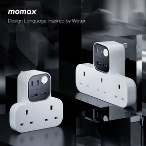 MOMAX 1-CHARGER WORK FLOW T-SHAPED EXTENTION 3 SOCKET WITH USB - ALAMAT