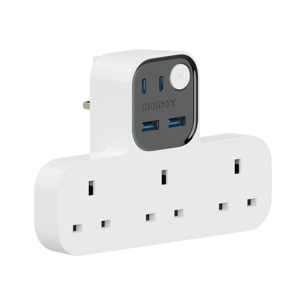 MOMAX 1-CHARGER WORK FLOW T-SHAPED EXTENTION 3 SOCKET WITH USB MOMAX 1-CHARGER WORK FLOW T-SHAPED EXTENTION 3 SOCKET WITH USB