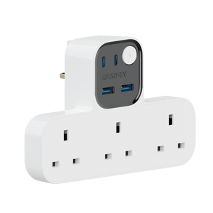 MOMAX 1-CHARGER WORK FLOW T-SHAPED EXTENTION 3 SOCKET WITH USB - ALAMAT