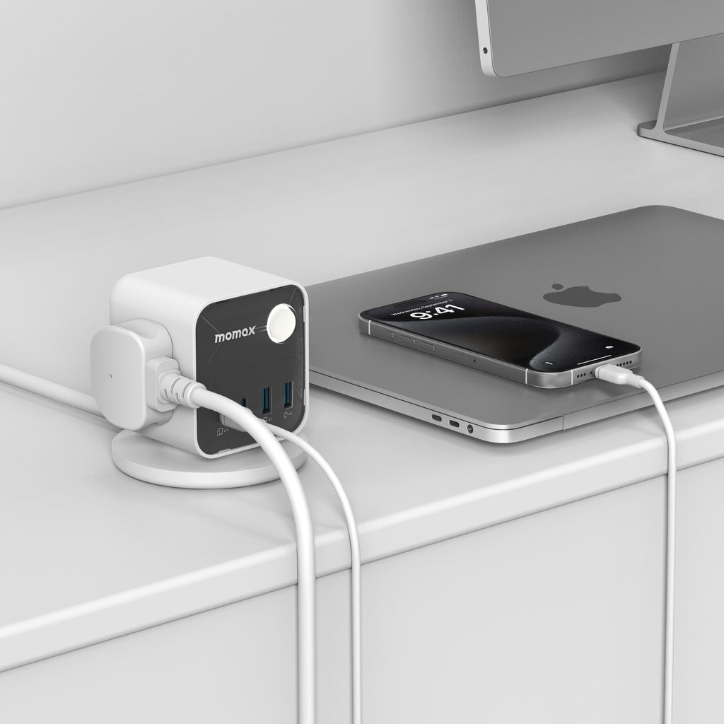 MOMAX 1-CHARGE WORK FLOW 3-OUTLET POWER CUBE WITH USB MOMAX 1-CHARGE WORK FLOW 3-OUTLET POWER CUBE WITH USB