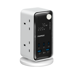 Momax 1-Charge 70W Work Flow 6-Outlet Digital Display Power Tower With USB