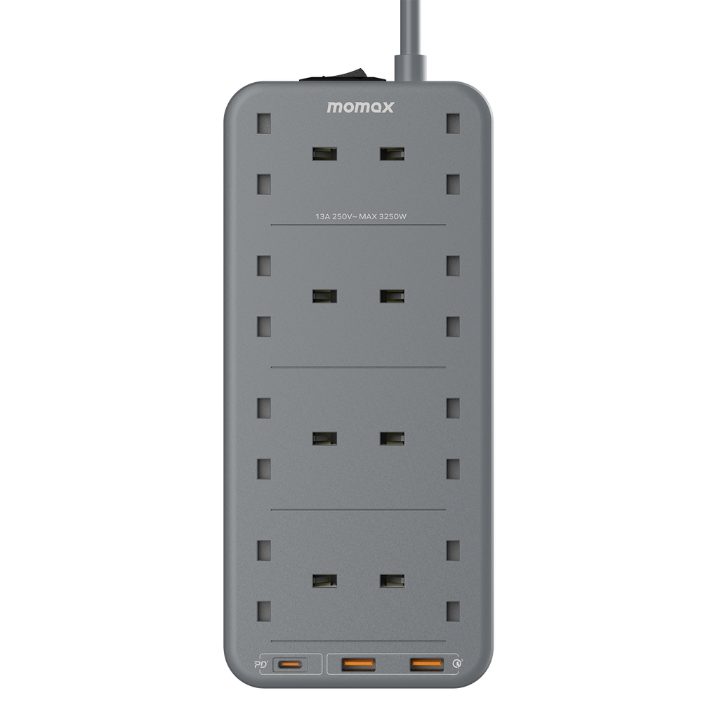 MOMAX ONEPLUG 8 OUTLET POWER STRIP WITH USB MOMAX ONEPLUG 8 OUTLET POWER STRIP WITH USB