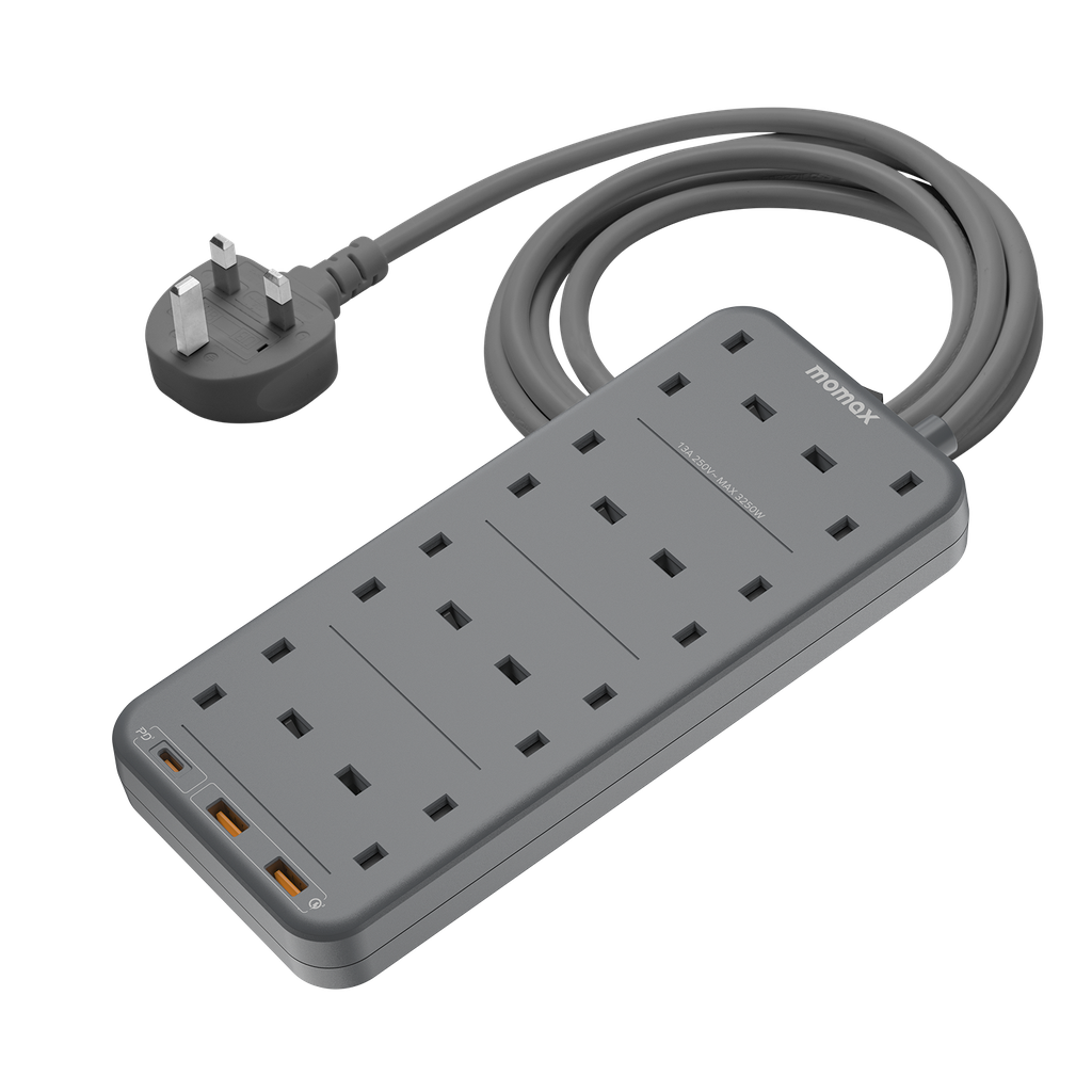 MOMAX ONEPLUG 8 OUTLET POWER STRIP WITH USB MOMAX ONEPLUG 8 OUTLET POWER STRIP WITH USB