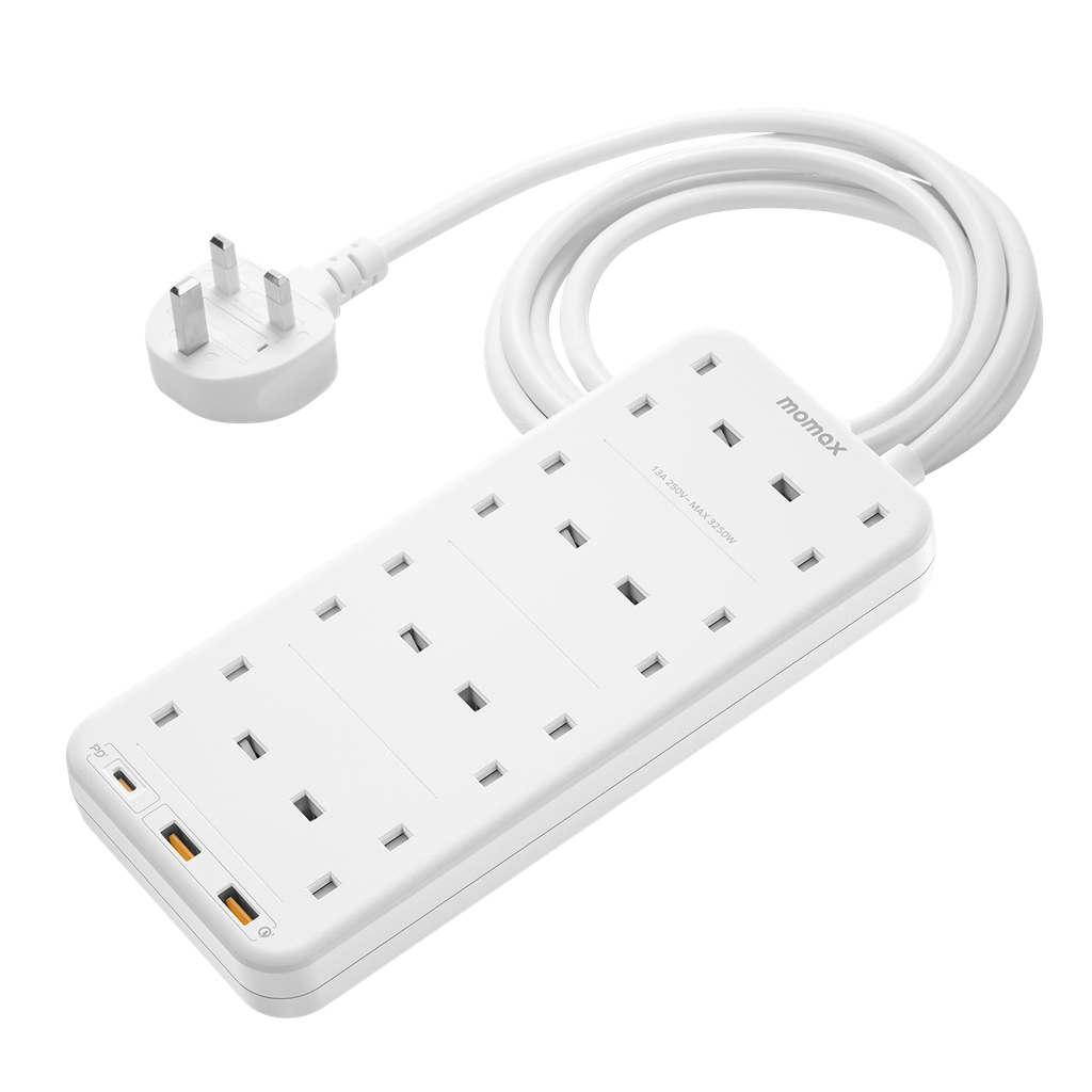 MOMAX ONEPLUG 8 OUTLET POWER STRIP WITH USB MOMAX ONEPLUG 8 OUTLET POWER STRIP WITH USB