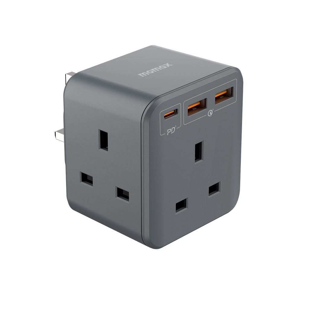 MOMAX ONEPLUG 3 OUTLET CUBE EXTENSION SOCKET WITH USB MOMAX ONEPLUG 3 OUTLET CUBE EXTENSION SOCKET WITH USB