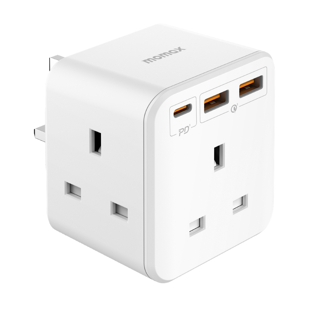 MOMAX ONEPLUG 3 OUTLET CUBE EXTENSION SOCKET WITH USB MOMAX ONEPLUG 3 OUTLET CUBE EXTENSION SOCKET WITH USB