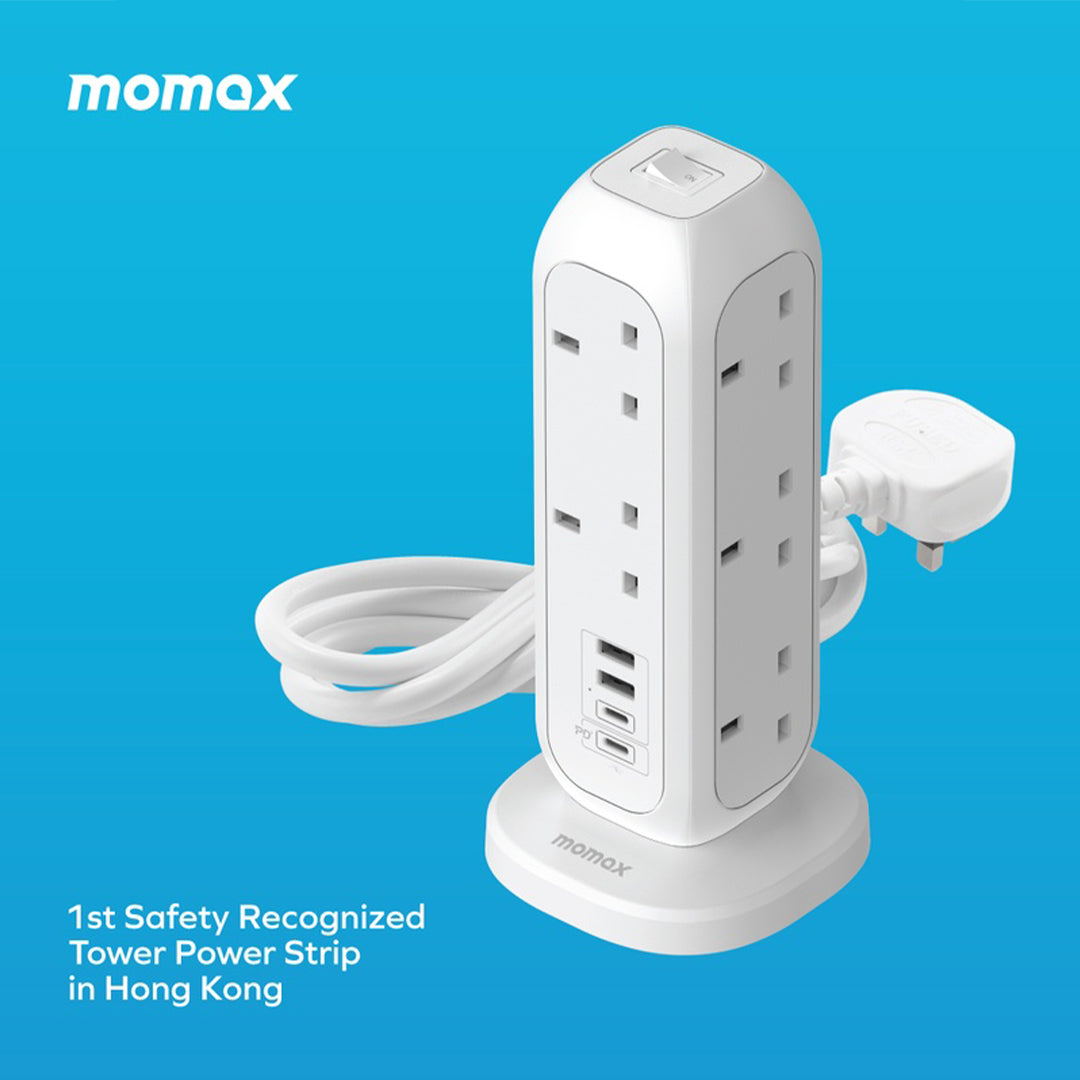 MOMAX ONEPLUG 11-OUTLET POWER STRIP WITH USB MOMAX ONEPLUG 11-OUTLET POWER STRIP WITH USB