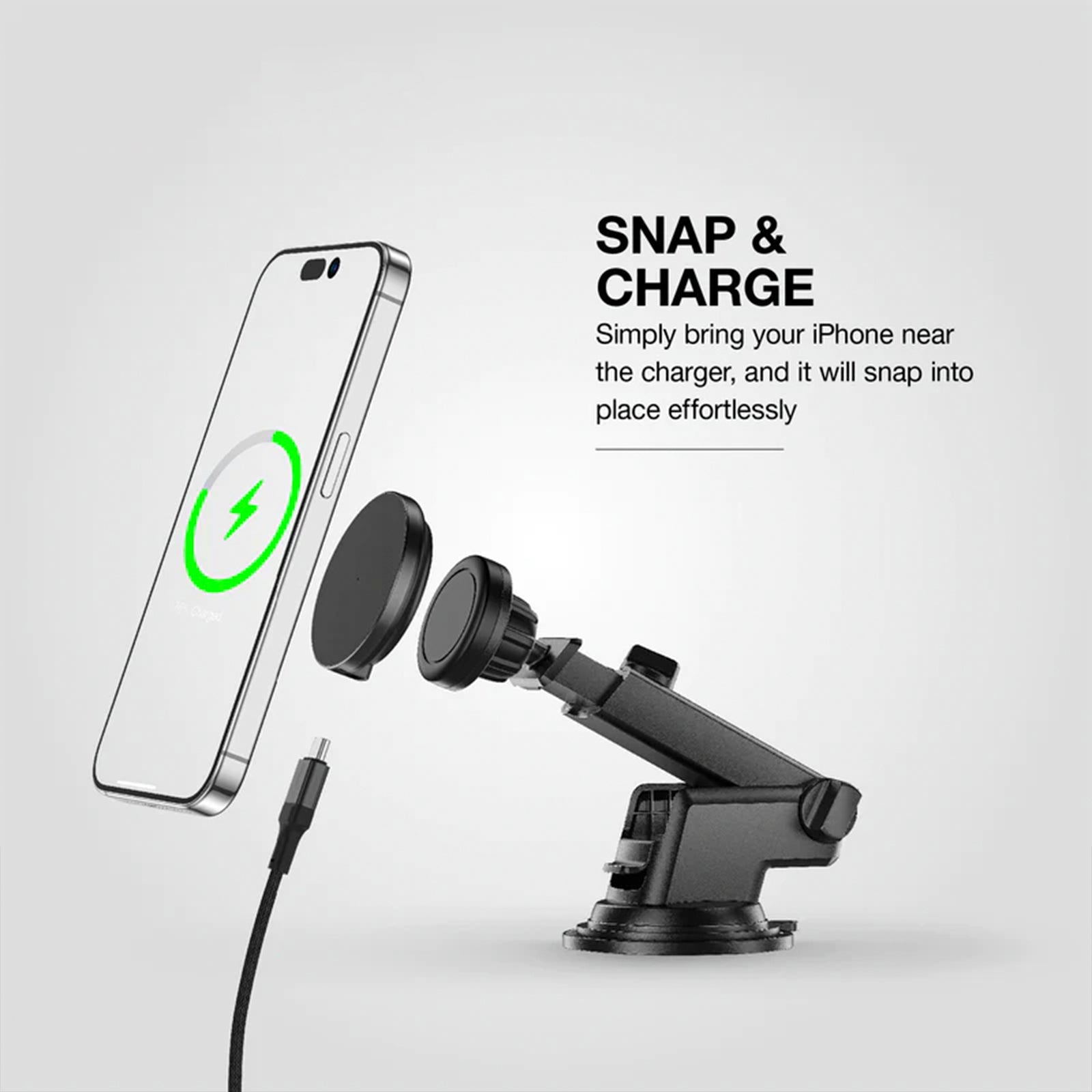 Amazingthing Explorer Pro Mag 15w Car Mount With 1.2m Usb-c to Usb-c Cable