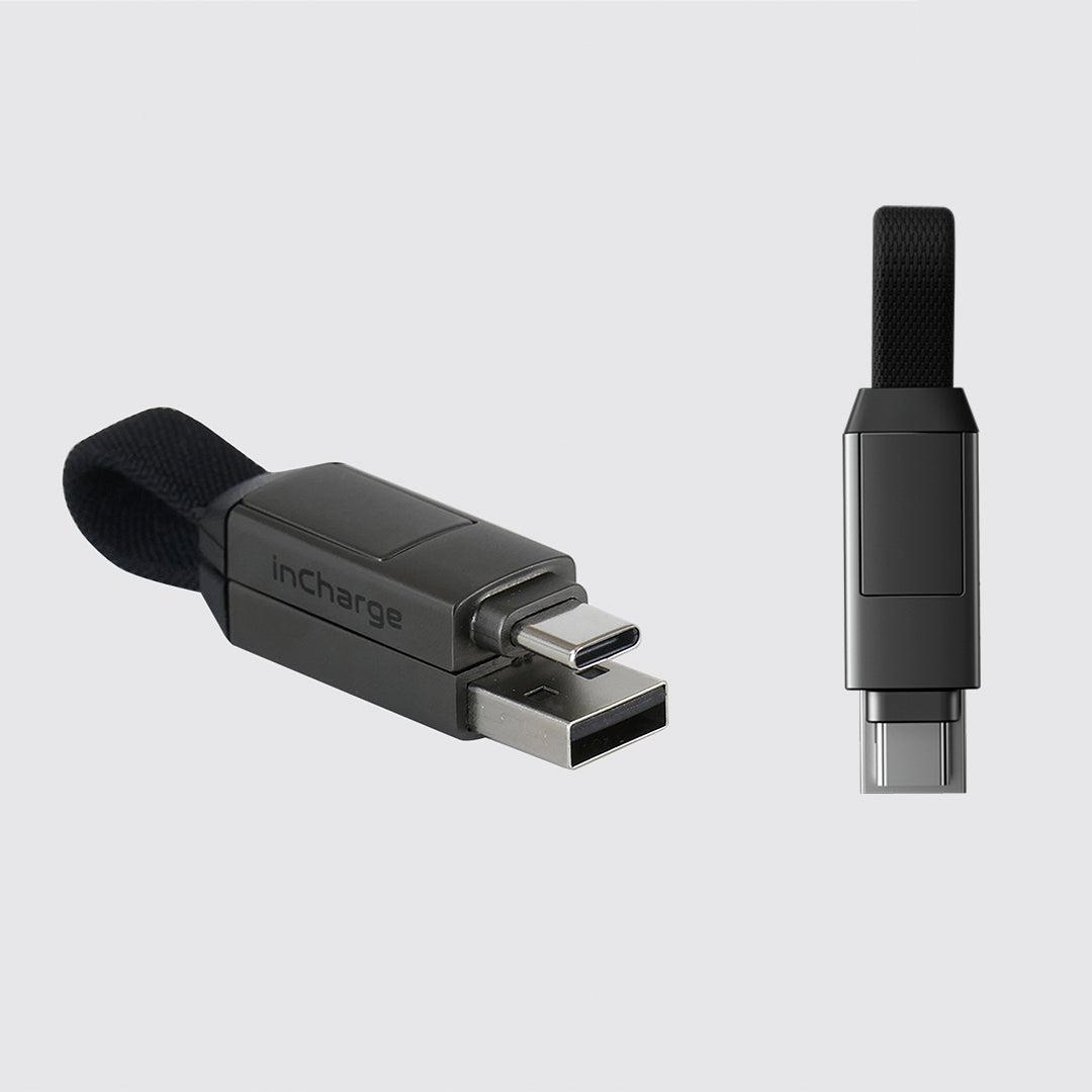 Rolling Square In-Charge® 6 in 1 Charging Cable 0.25ft Mercury Gray Rolling Square In-Charge® 6 in 1 Charging Cable 0.25ft Mercury Gray