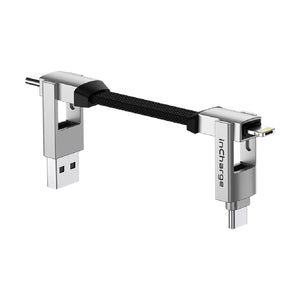 Rolling Square InCharge®6 Moon White 6 in 1 Charging Cable 0.25ft Moon White - ALAMAT