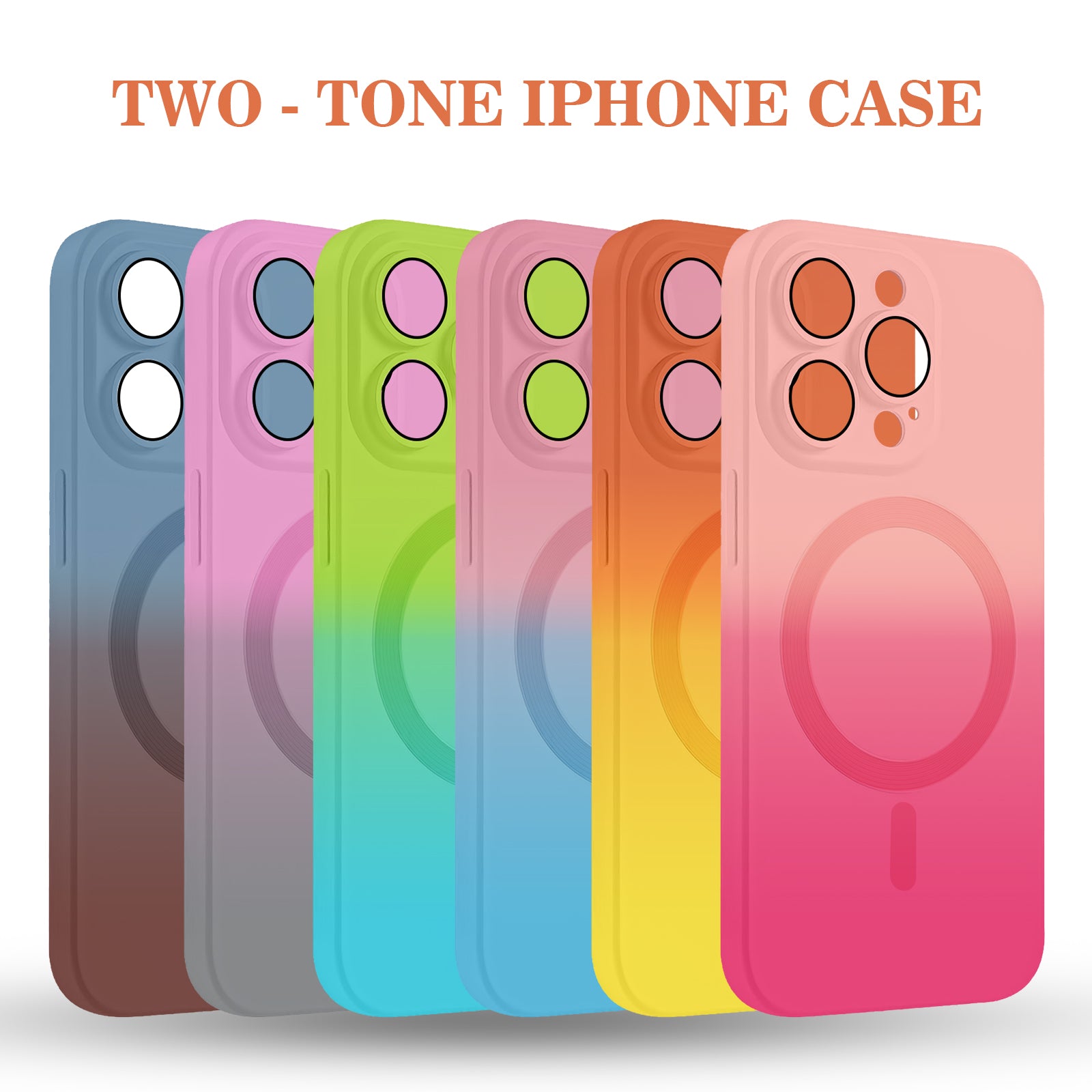 Two-Tone Silicone Case Lens Protection with Magsafe Phone Case For iPhone 14 Pro Max Two-Tone Silicone Case Lens Protection with Magsafe Phone Case For iPhone 14 Pro Max