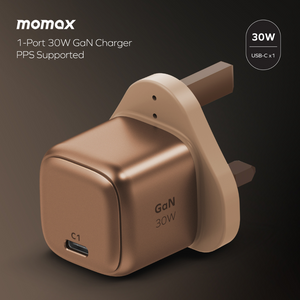 MOMAX 1-CHARGE GAN 30W 1 PORT CHARGER + 60W USB-C TO USB-C MAGNETIC CABLE 1M - ALAMAT