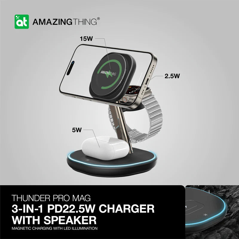 Amazingthing Thunder Pro Mag 3-in-1 Charging Stations With Stand Amazingthing Thunder Pro Mag 3-in-1 Charging Stations With Stand