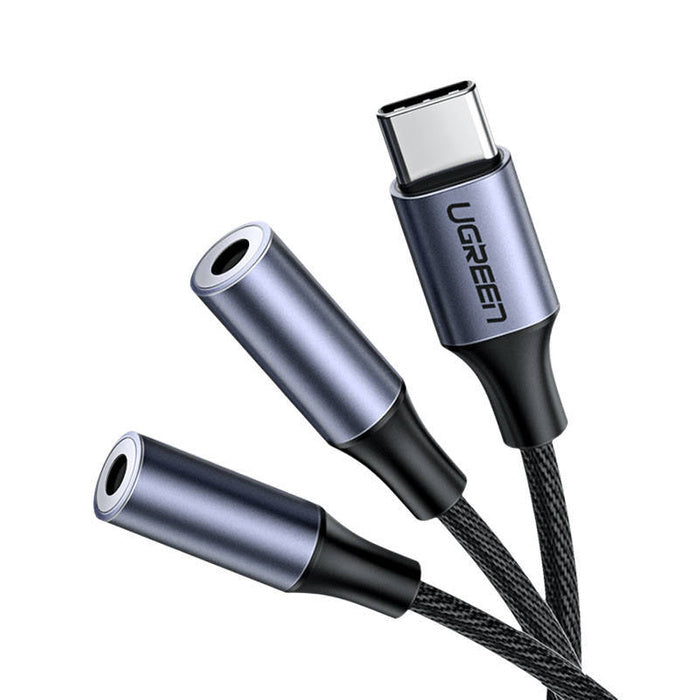 UGREEN AUX audio splitter cable USB-C, 25cm (silver) UGREEN AUX audio splitter cable USB-C, 25cm (silver)
