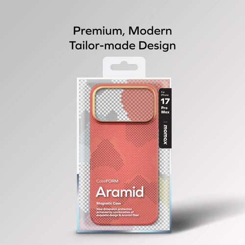 Momax Caseform Aramid Magnetic Case for iPhone 17 Pro - Orange Momax Caseform Aramid Magnetic Case for iPhone 17 Pro - Orange