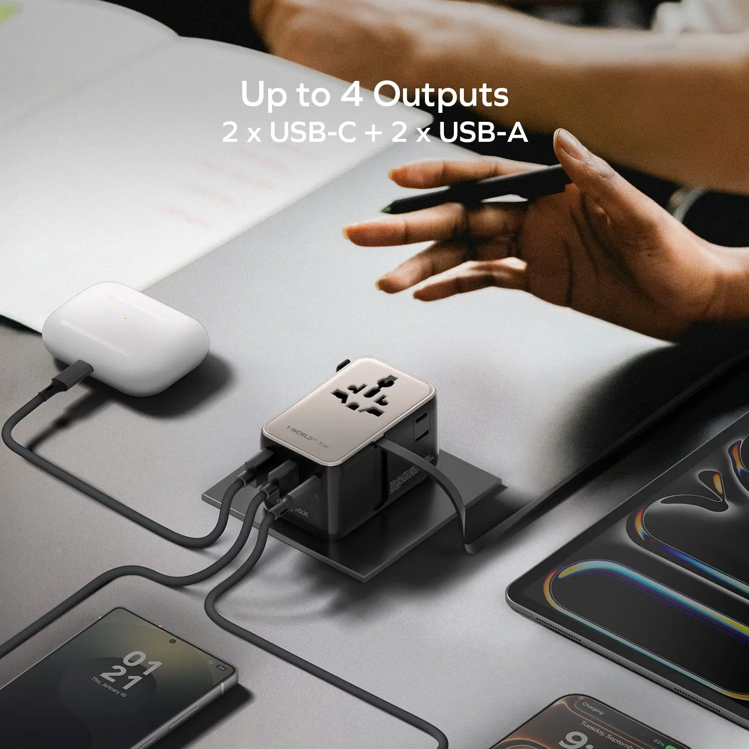 Momax 1-World²⁺
70W 3-Port Dual AC Travel Adapter with Built-In Retractable Cable Momax 1-World²⁺
70W 3-Port Dual AC Travel Adapter with Built-In Retractable Cable