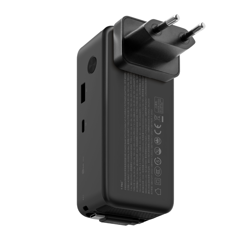 Momax 1-pac⁺10000mah 3in1 Hybrid Gan Battery Pack With Built-in Retractable Cable Momax 1-pac⁺10000mah 3in1 Hybrid Gan Battery Pack With Built-in Retractable Cable