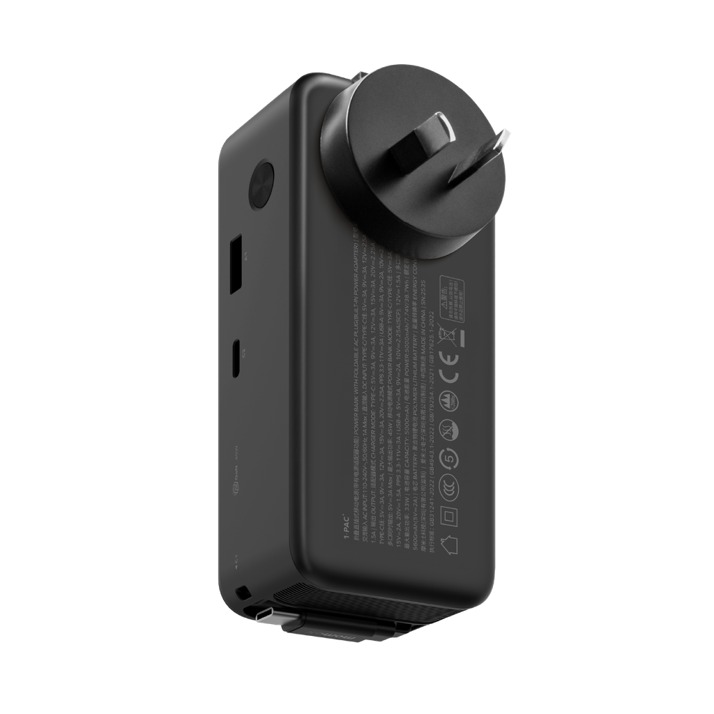 Momax 1-pac⁺10000mah 3in1 Hybrid Gan Battery Pack With Built-in Retractable Cable Momax 1-pac⁺10000mah 3in1 Hybrid Gan Battery Pack With Built-in Retractable Cable