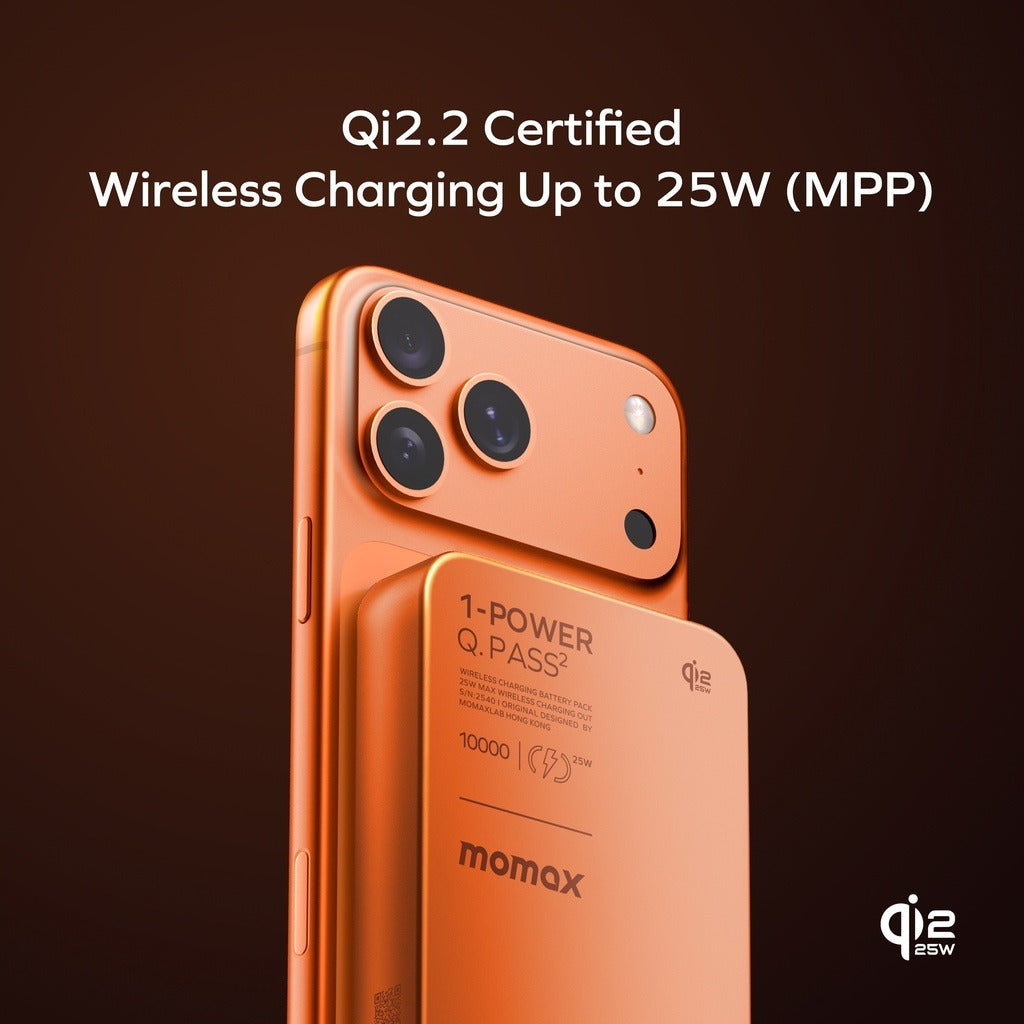 Momax 1-power Q.pass2 10000mah Qi2 25w Magnetic Wireless Power Bank Momax 1-power Q.pass2 10000mah Qi2 25w Magnetic Wireless Power Bank