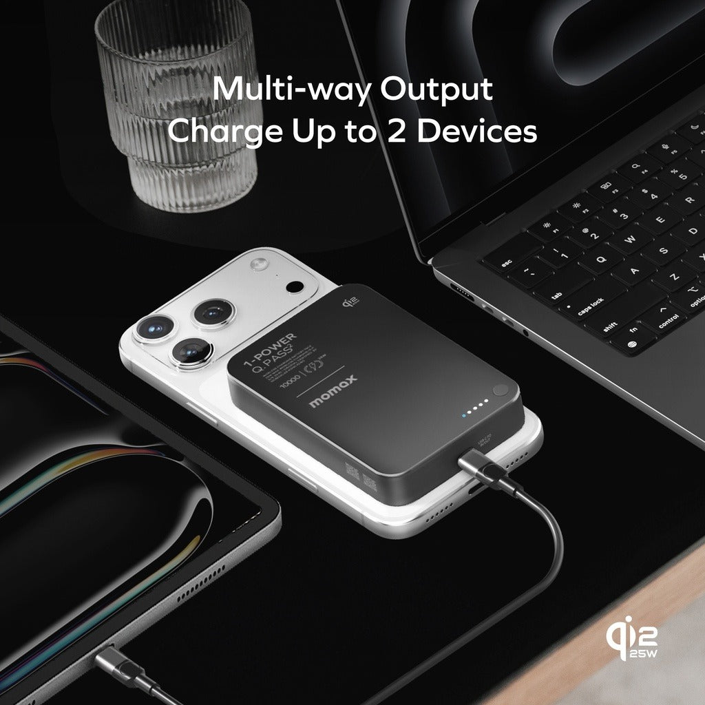 Momax 1-power Q.pass2 10000mah Qi2 25w Magnetic Wireless Power Bank Momax 1-power Q.pass2 10000mah Qi2 25w Magnetic Wireless Power Bank