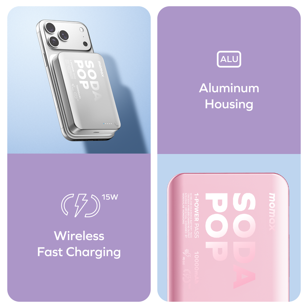 Momax 1-power Pass 10000mah Magnetic Wireless Power Bank Momax 1-power Pass 10000mah Magnetic Wireless Power Bank