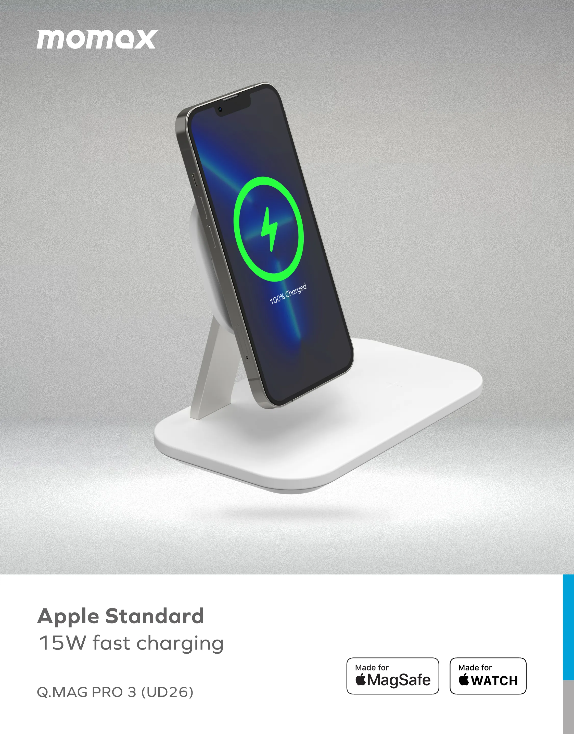 Momax Q.MAG PRO 3 3-in-1 Wireless Charger with MagSafe Momax Q.MAG PRO 3 3-in-1 Wireless Charger with MagSafe