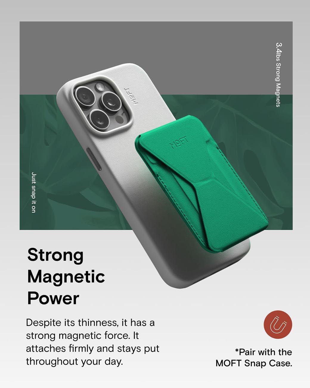MOFT Snap-On iPhone Stand & Wallet - Oz Green(MOVAS) MOFT Snap-On iPhone Stand & Wallet - Oz Green(MOVAS)