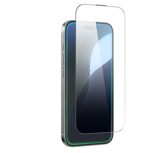 IPHONE 16 PRO MAX 75D FULLY COVERED DUST FILTER TITAN GLASS CLEAR - Qatar