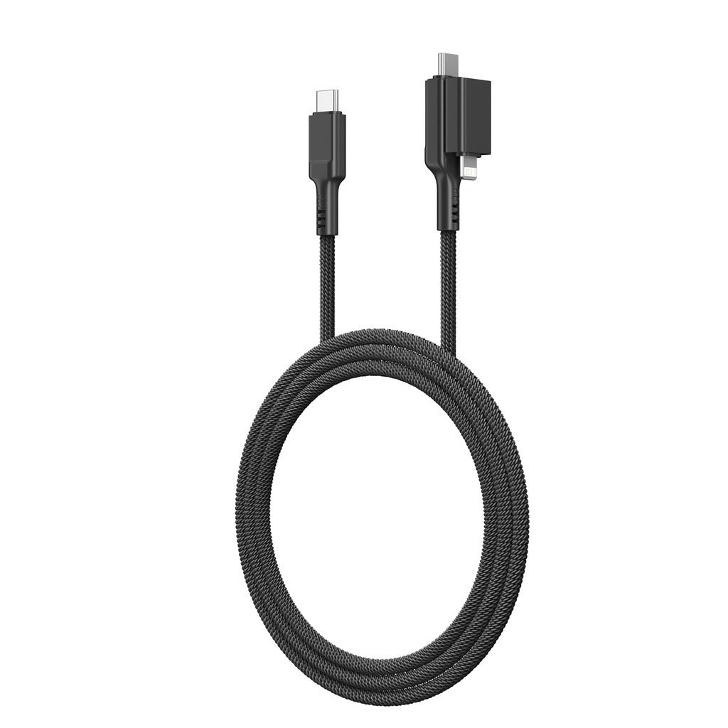 AT Thunder Pro I 7x 2in1 Usb-c + Lightning to Usb-c 3a 60w 2m Cable AT Thunder Pro I 7x 2in1 Usb-c + Lightning to Usb-c 3a 60w 2m Cable