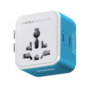 MOMAX 1-World Pocket Mini Dual AC Travel Adapter