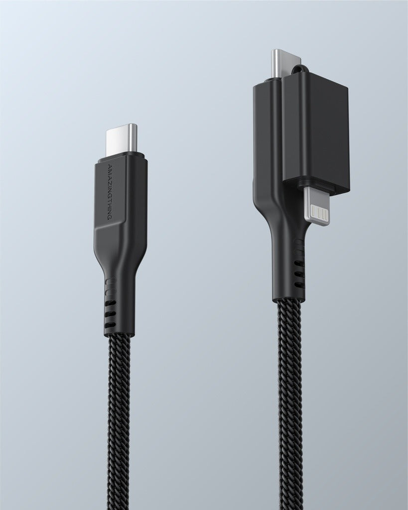 AT Thunder Pro I 7x 2in1 Usb-c + Lightning to Usb-c 3a 60w 2m Cable AT Thunder Pro I 7x 2in1 Usb-c + Lightning to Usb-c 3a 60w 2m Cable