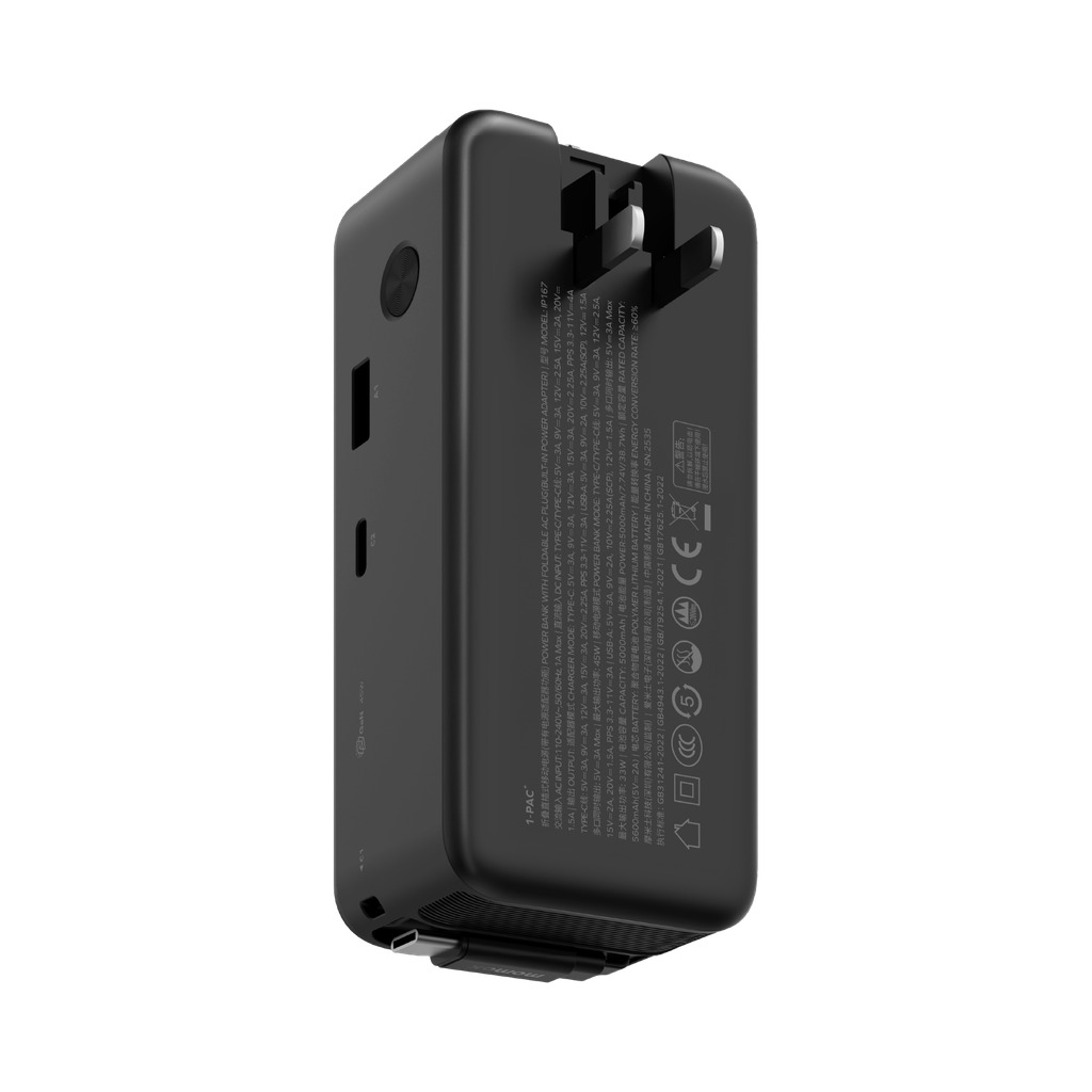 Momax 1-pac⁺10000mah 3in1 Hybrid Gan Battery Pack With Built-in Retractable Cable Momax 1-pac⁺10000mah 3in1 Hybrid Gan Battery Pack With Built-in Retractable Cable