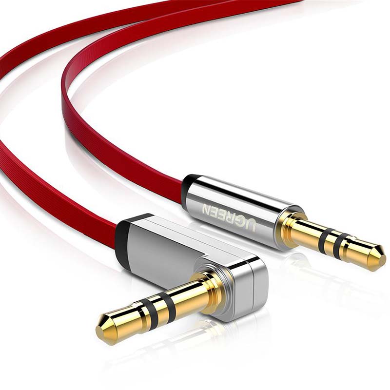 UGREEN 3.5mm Male to 3.5mm Male Straight to Angle Flat Cable 3M UGREEN 3.5mm Male to 3.5mm Male Straight to Angle Flat Cable 3M