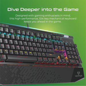 Vertux  Tungsten Hyper Action Mechanical Gaming Keyboard alamat.me