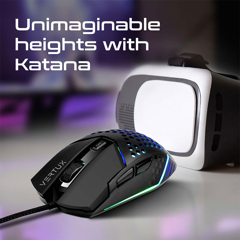 Vertux Katana 6 Buttons Hex-Shell Wired RGB Gaming Mouse Vertux Katana 6 Buttons Hex-Shell Wired RGB Gaming Mouse