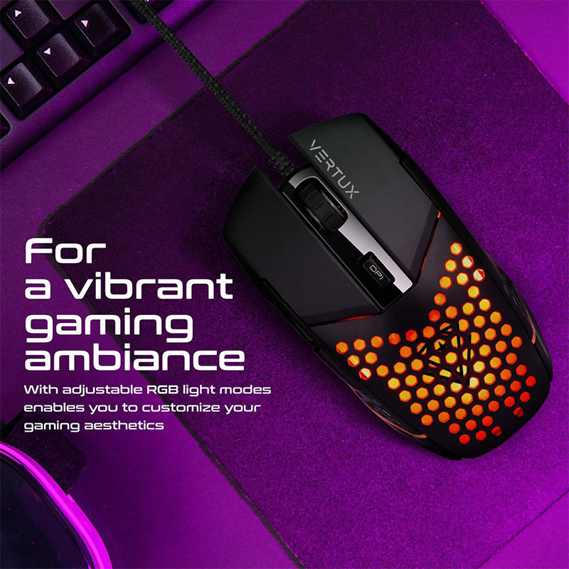 Vertux Katana 6 Buttons Hex-Shell Wired RGB Gaming Mouse Vertux Katana 6 Buttons Hex-Shell Wired RGB Gaming Mouse